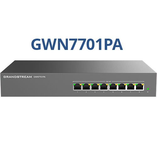 [GWN7701PA] GRANDSTREAM GWN7701PA-Switch Gigabit PoE Non Gérable 8 Ports