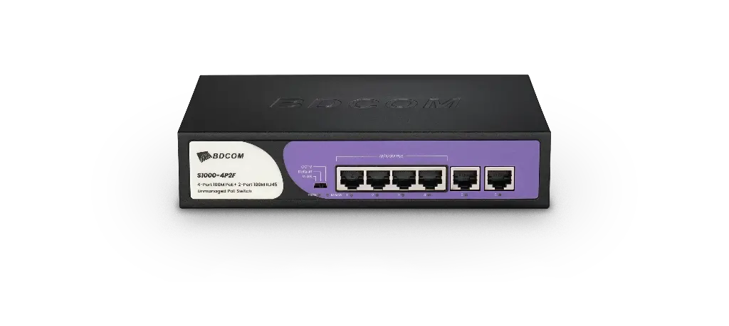 SWITCH BDCOM 4Port 100M PoE+ 2P 100M RJ45 Unmanaged PoE