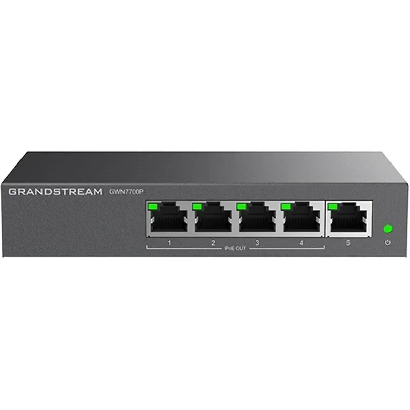 SWITCH GRANDSTREAM 5 Ports Gigabit - Dont 4 Ports PoE  GWN7700P