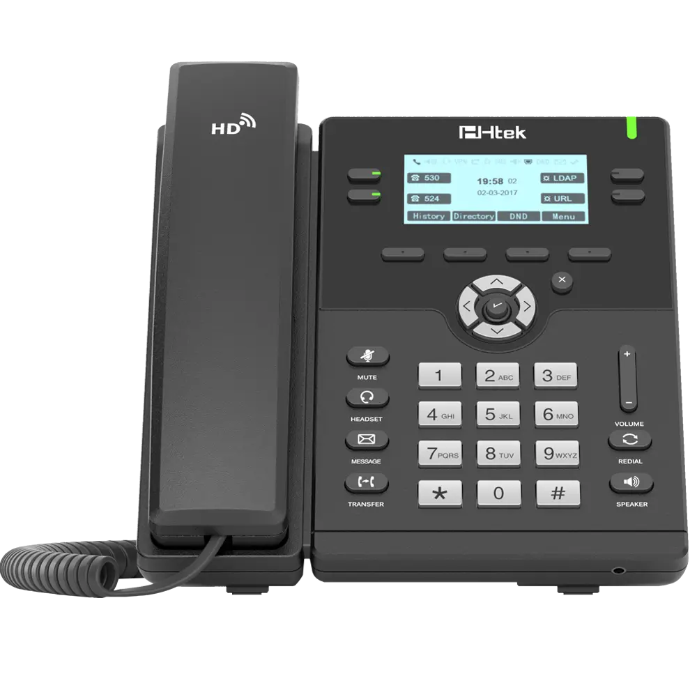 Téléphone IP Professionnel Htek UC912G – 4 comptes SIP, Audio HD, Ports Gigabit
