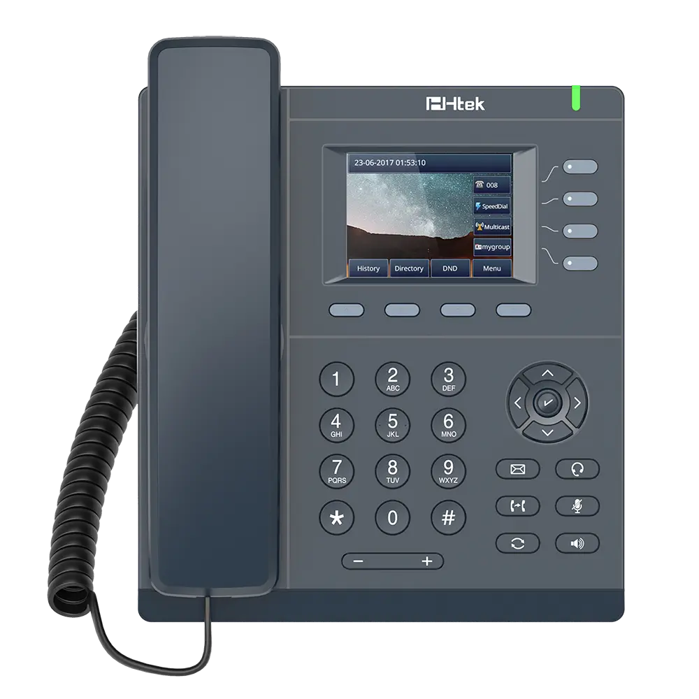 Téléphone IP Professionnel Htek UC921E – 4 comptes SIP, Wi-Fi & Bluetooth, Écran couleur