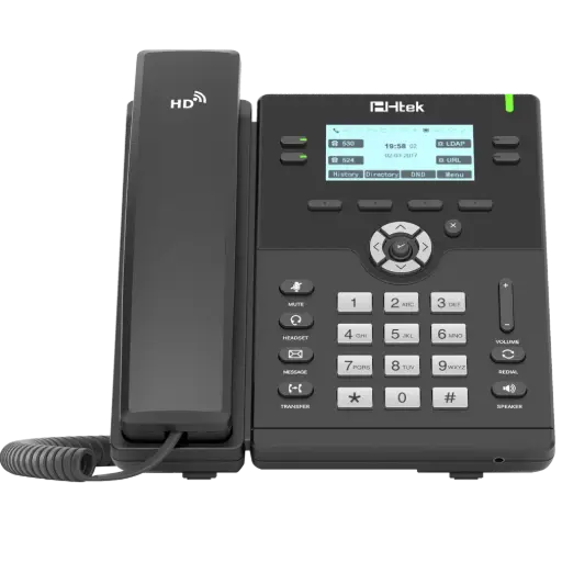 [HTEK_UC912G] Téléphone IP Professionnel Htek UC912G – 4 comptes SIP, Audio HD, Ports Gigabit